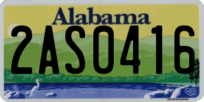AL license plate 2AS0416