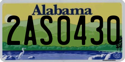 AL license plate 2AS0430
