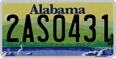 AL license plate 2AS0431