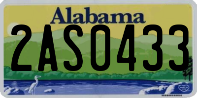 AL license plate 2AS0433
