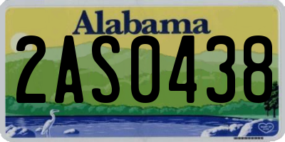 AL license plate 2AS0438