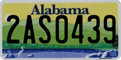 AL license plate 2AS0439