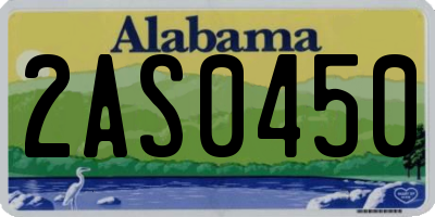 AL license plate 2AS0450