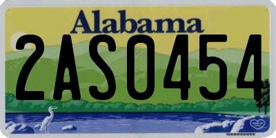 AL license plate 2AS0454