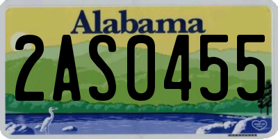 AL license plate 2AS0455