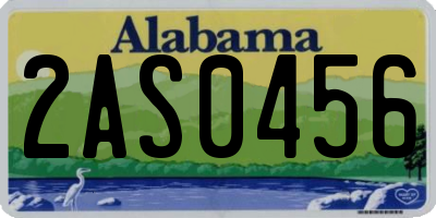 AL license plate 2AS0456