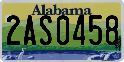 AL license plate 2AS0458