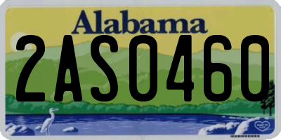 AL license plate 2AS0460