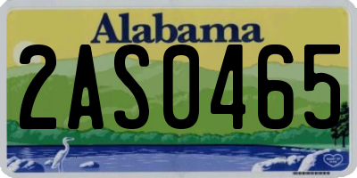 AL license plate 2AS0465