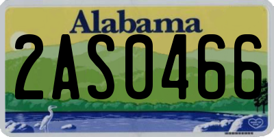 AL license plate 2AS0466