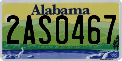AL license plate 2AS0467