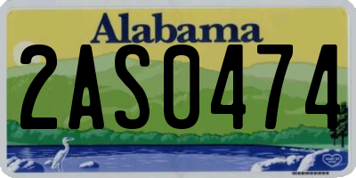 AL license plate 2AS0474