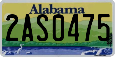 AL license plate 2AS0475