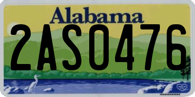 AL license plate 2AS0476