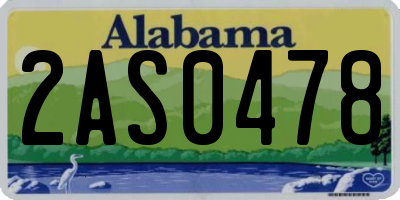 AL license plate 2AS0478