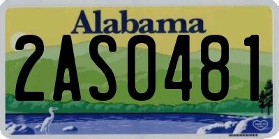 AL license plate 2AS0481