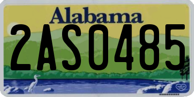 AL license plate 2AS0485