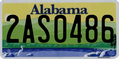 AL license plate 2AS0486