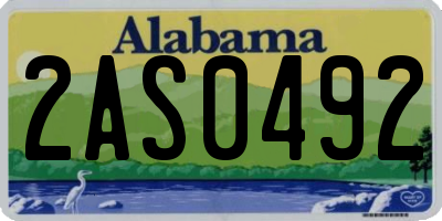 AL license plate 2AS0492