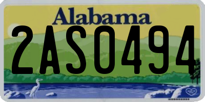 AL license plate 2AS0494