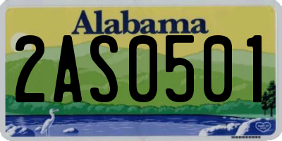 AL license plate 2AS0501