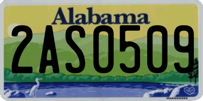 AL license plate 2AS0509