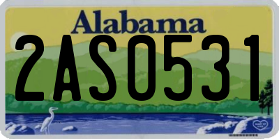 AL license plate 2AS0531