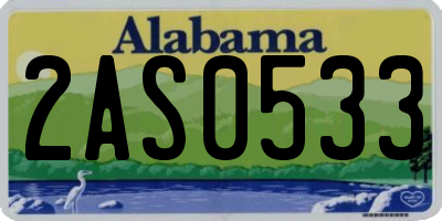AL license plate 2AS0533