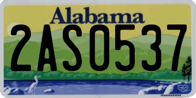 AL license plate 2AS0537