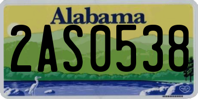 AL license plate 2AS0538