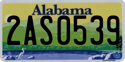 AL license plate 2AS0539
