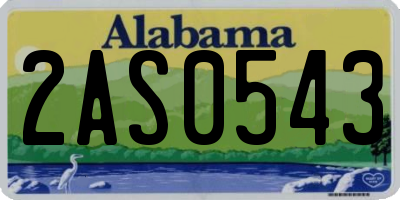 AL license plate 2AS0543