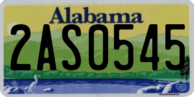 AL license plate 2AS0545