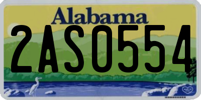 AL license plate 2AS0554