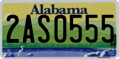 AL license plate 2AS0555