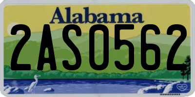 AL license plate 2AS0562