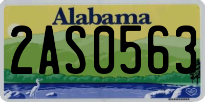 AL license plate 2AS0563