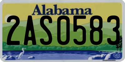 AL license plate 2AS0583
