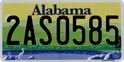 AL license plate 2AS0585
