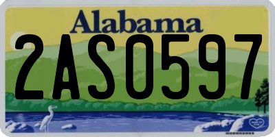 AL license plate 2AS0597
