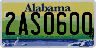 AL license plate 2AS0600