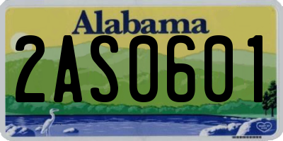 AL license plate 2AS0601