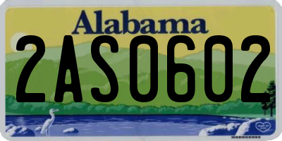 AL license plate 2AS0602