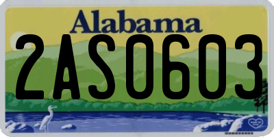 AL license plate 2AS0603