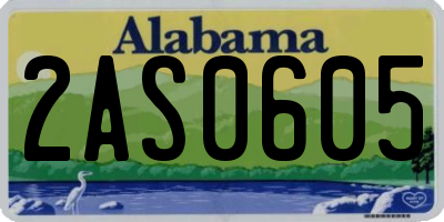 AL license plate 2AS0605