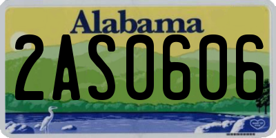AL license plate 2AS0606
