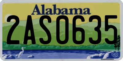 AL license plate 2AS0635
