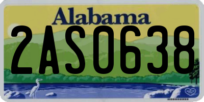 AL license plate 2AS0638