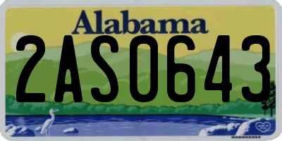 AL license plate 2AS0643
