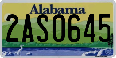 AL license plate 2AS0645